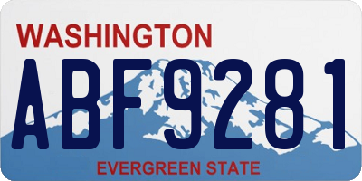 WA license plate ABF9281