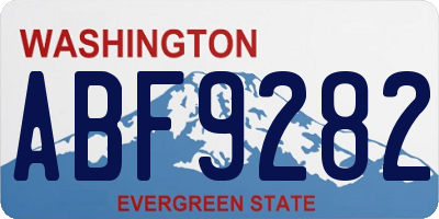 WA license plate ABF9282