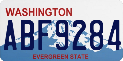 WA license plate ABF9284