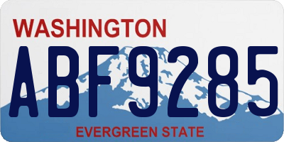 WA license plate ABF9285