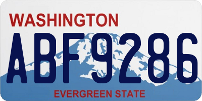 WA license plate ABF9286