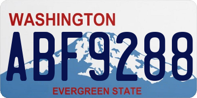 WA license plate ABF9288