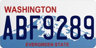WA license plate ABF9289