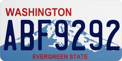 WA license plate ABF9292