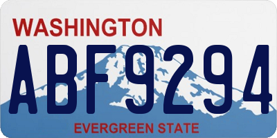 WA license plate ABF9294