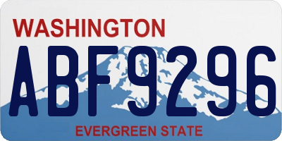 WA license plate ABF9296