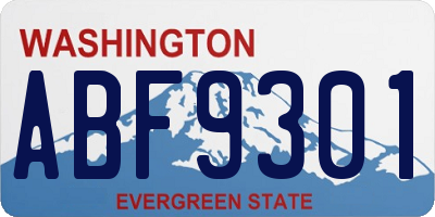 WA license plate ABF9301
