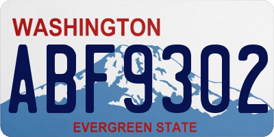 WA license plate ABF9302