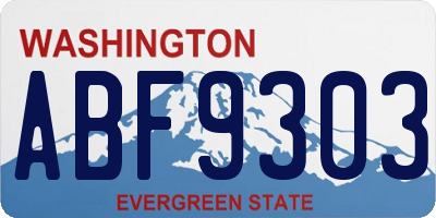 WA license plate ABF9303