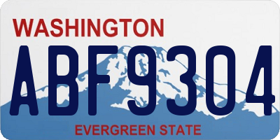 WA license plate ABF9304