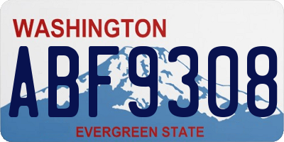 WA license plate ABF9308