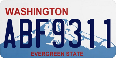 WA license plate ABF9311