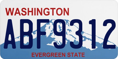 WA license plate ABF9312