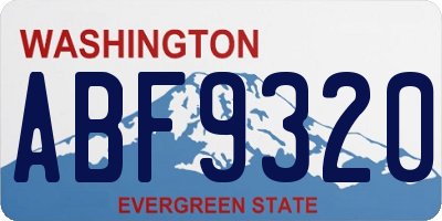 WA license plate ABF9320