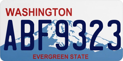 WA license plate ABF9323