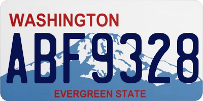 WA license plate ABF9328
