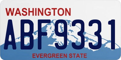 WA license plate ABF9331