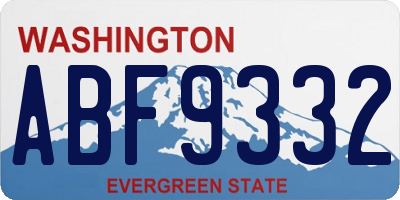 WA license plate ABF9332