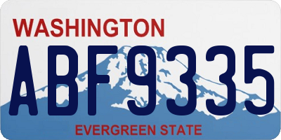 WA license plate ABF9335