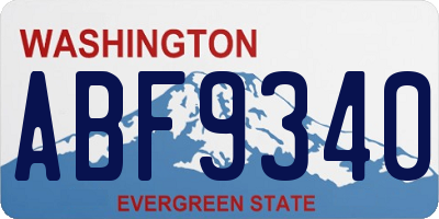 WA license plate ABF9340