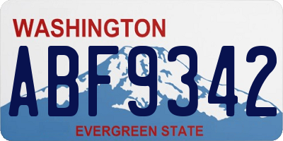 WA license plate ABF9342