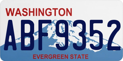 WA license plate ABF9352
