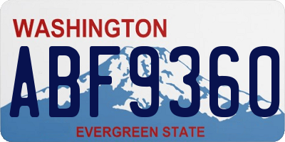 WA license plate ABF9360