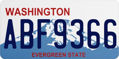 WA license plate ABF9366