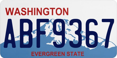 WA license plate ABF9367