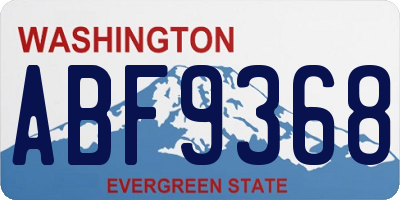 WA license plate ABF9368