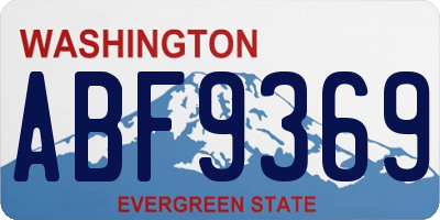 WA license plate ABF9369