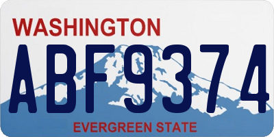 WA license plate ABF9374