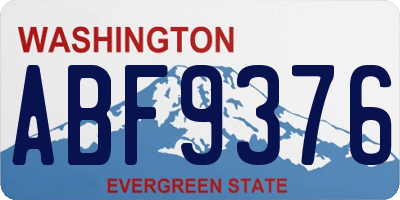 WA license plate ABF9376