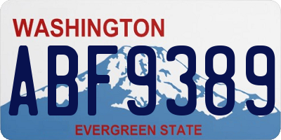 WA license plate ABF9389