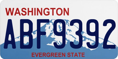 WA license plate ABF9392