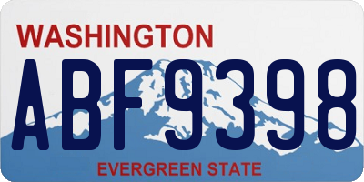 WA license plate ABF9398