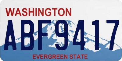 WA license plate ABF9417