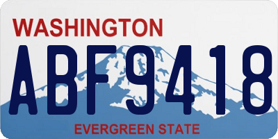 WA license plate ABF9418