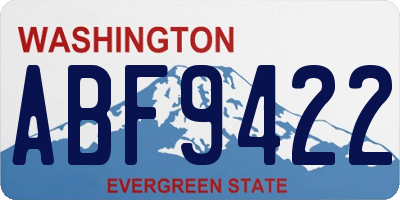 WA license plate ABF9422