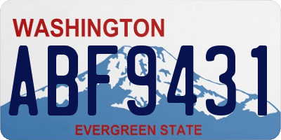 WA license plate ABF9431