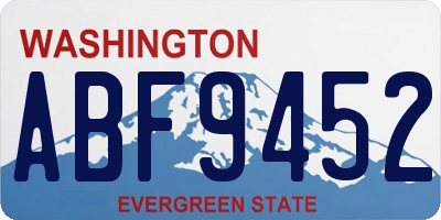 WA license plate ABF9452