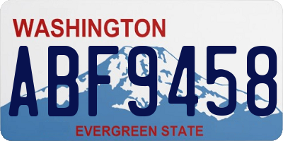 WA license plate ABF9458