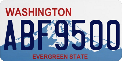 WA license plate ABF9500