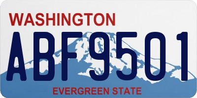 WA license plate ABF9501
