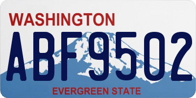 WA license plate ABF9502