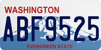 WA license plate ABF9525
