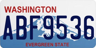 WA license plate ABF9536