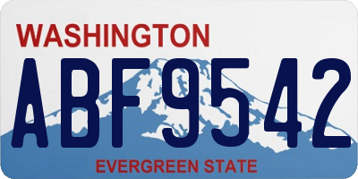 WA license plate ABF9542