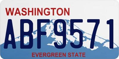 WA license plate ABF9571