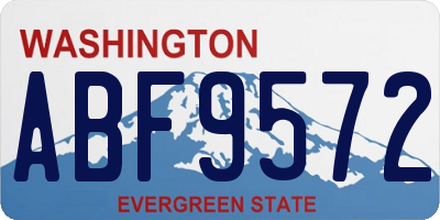 WA license plate ABF9572